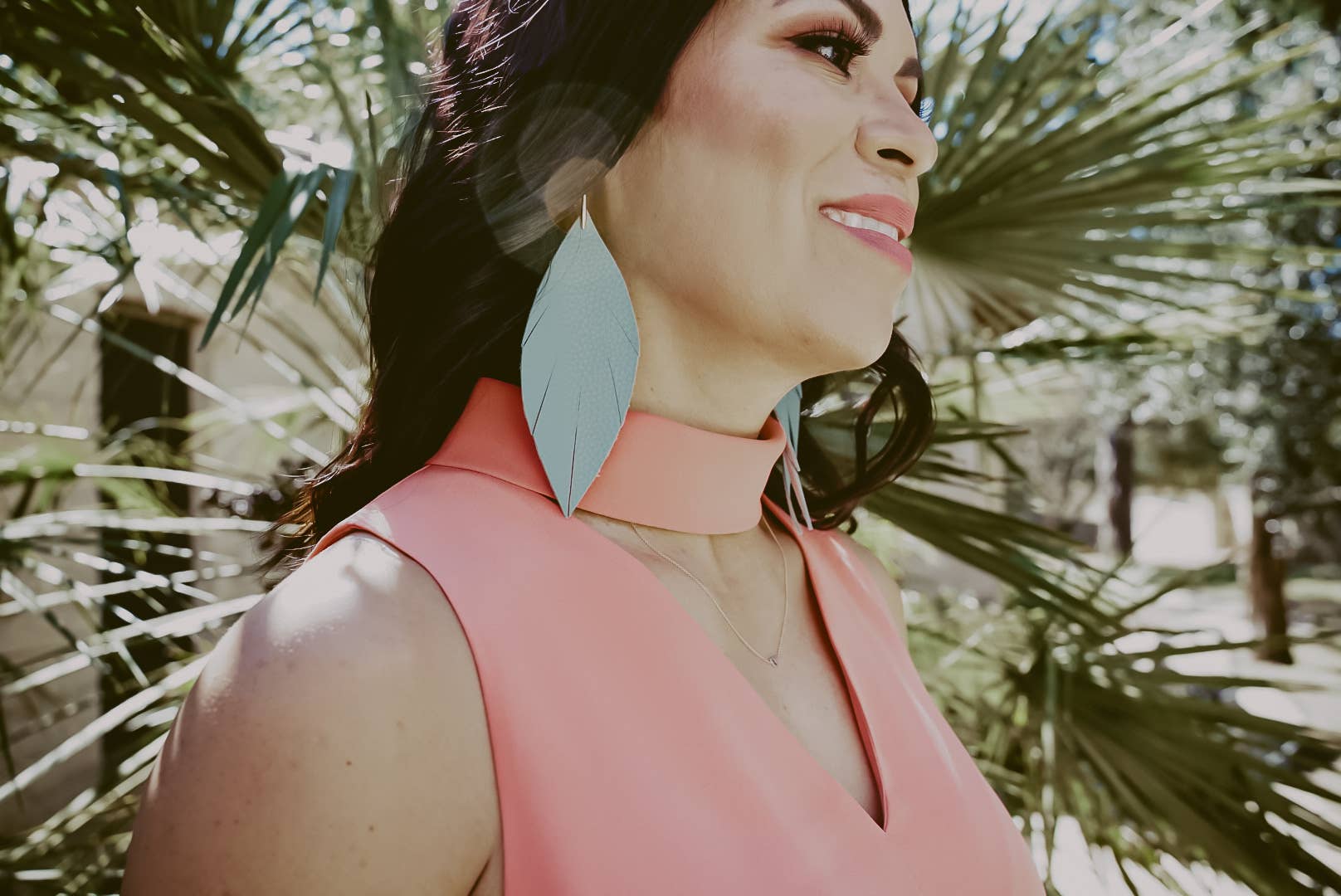 Waterloo Style - Wholesale Dangle Earrings - The SoCo Sea Foam Leather Earrings2