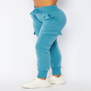 Women Ladies Magic Stretch Cargo Comfy Plain Joggers Button Pocket Trousers  Pant