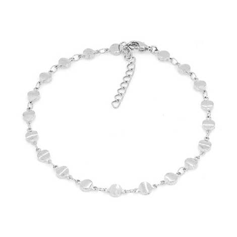 Fashion flat curved beaded adjustable anklet for wholesale by S&A Fashions