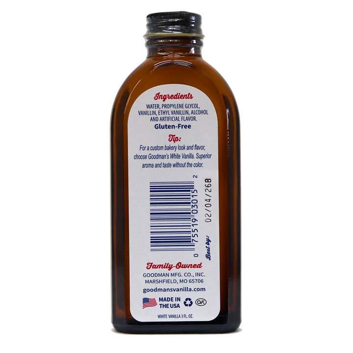 Goodman's - Wholesale Vanilla/Fruit Extract - Goodman's Vanila White Dbl Strgth Artif 3oz