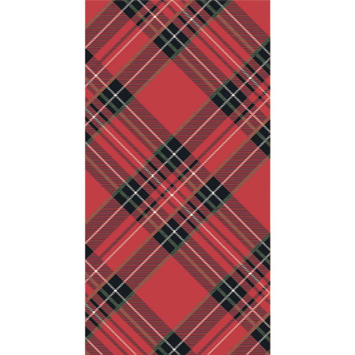 Hester & Cook - Stationery - Wholesale Disposable napkin - Red Plaid Guest Napkin - Pack of 16