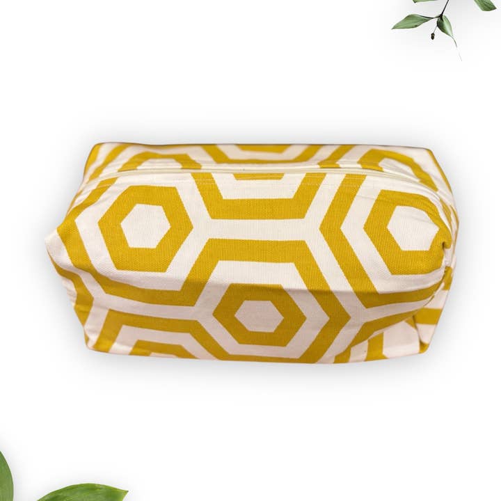 Håndlavet Hex Saffron Toilettaske – Rejsetoiletartikler for engroshandel hos everydaybags.gifts