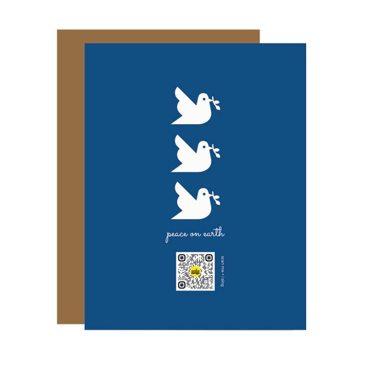 Peace on Earth - Singing QR Code Card - Unique Song - Doves for wholesale by Smile Songs