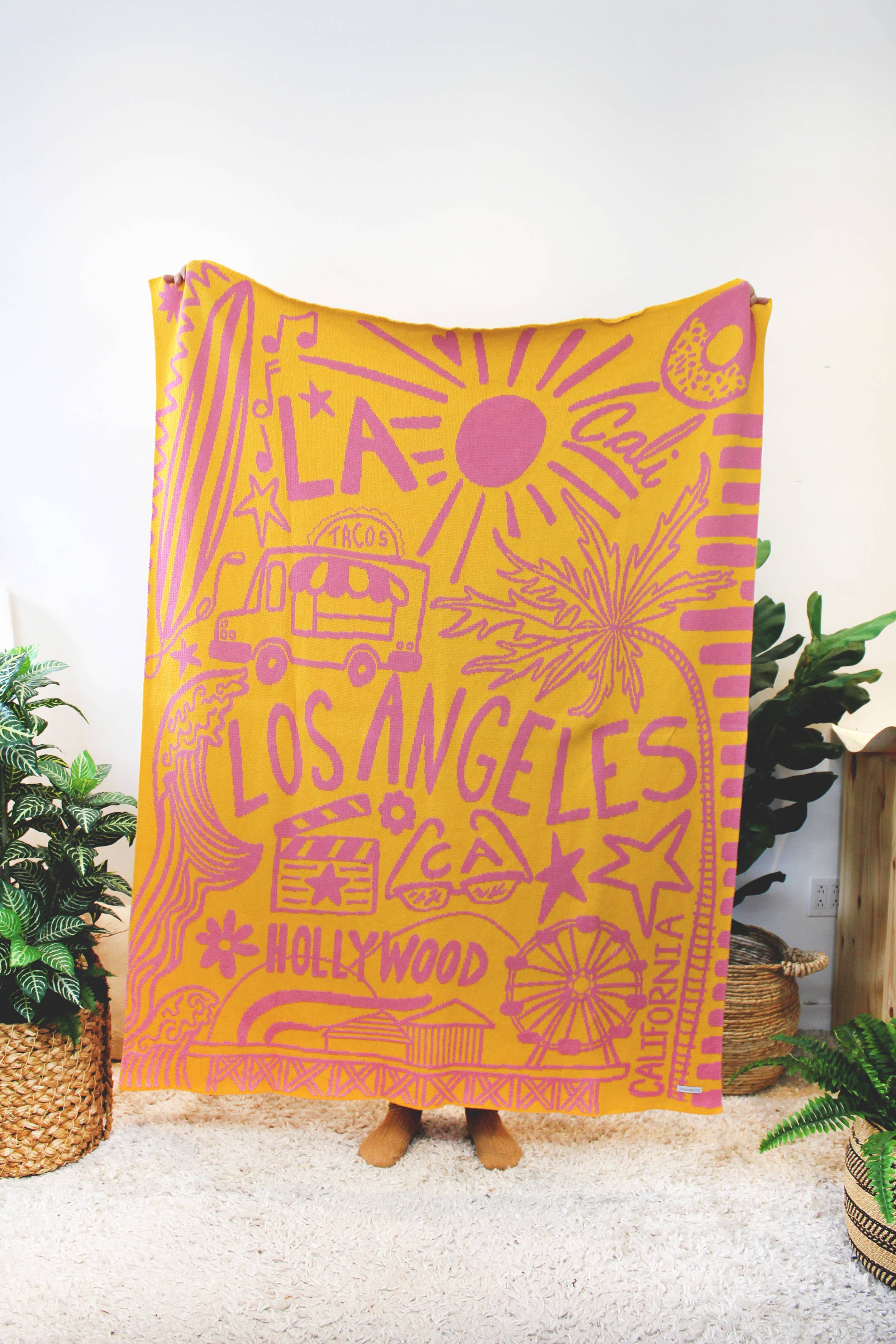 Calhoun & Co. – wholesale Throw blanket – Los Angeles Knit Blanket0
