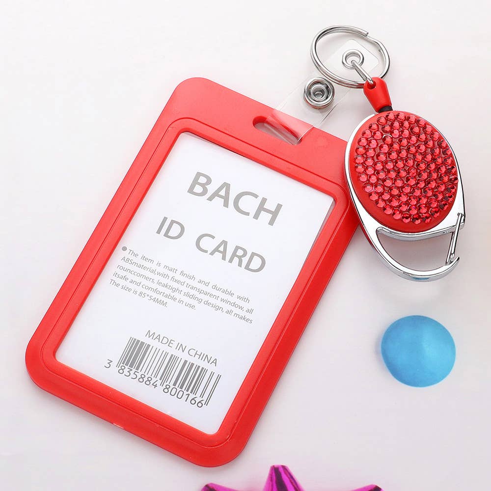 Sensibling Corp. - Wholesale Card Holder - Women's - Bling Studded Tag Pointed Retractable ID Card Holder10
