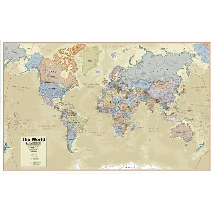 Boardroom Series World Large Wall Map for wholesale by Waypoint Geographic
