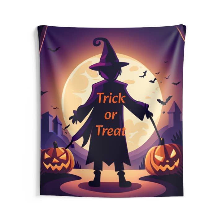 Tapisseries murales d'intérieur pour Halloween Witch Trick or Treat pour la vente par See Joy Creative