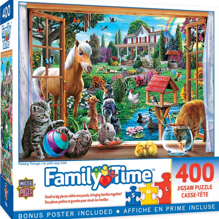 Masterpieces Puzzles - Wholesale Puzzle - Kids - Family Time - Peeking Through 400 Piece Puzzle