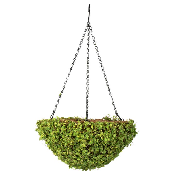 Vickerman 12'' Artificial Green Mini Leaves Hanging Basket. for wholesale on Faire