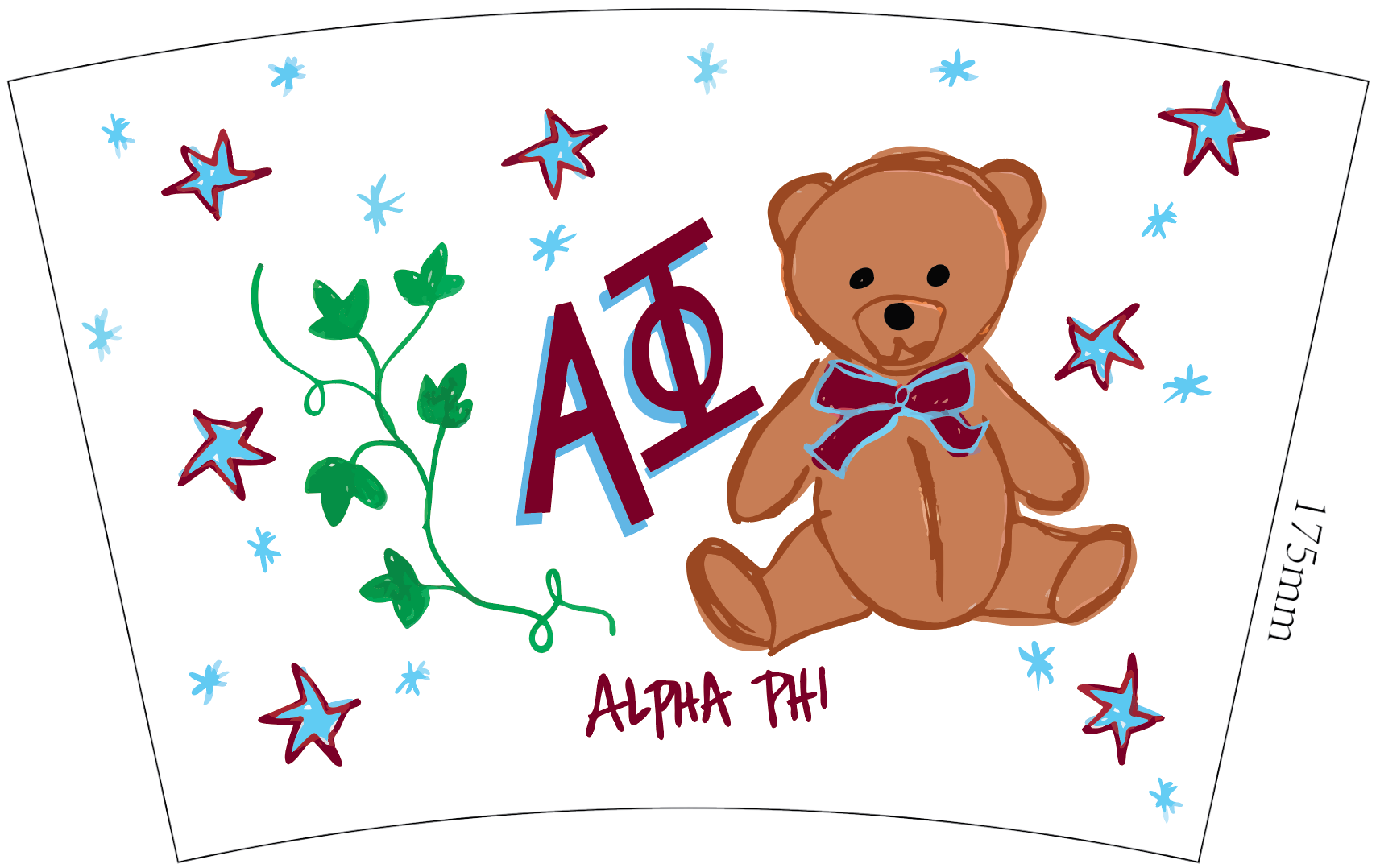 Over The Moon Greek - Wholesale Drinking Glass/Cup - Sorority Marker Cup23