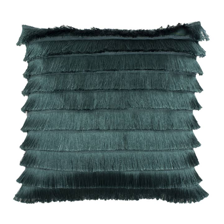 Flicker Fringed Cushion Teal for wholesale by Riva Home