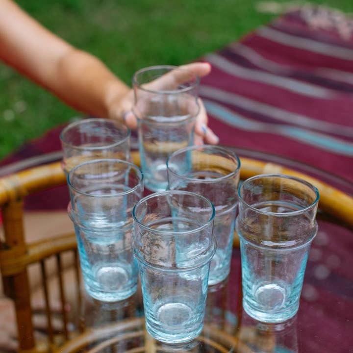 Voyage - Wholesale Drinking glass/cup - $1.80 SALE Moroccan Crystal Blue Glass (120)2