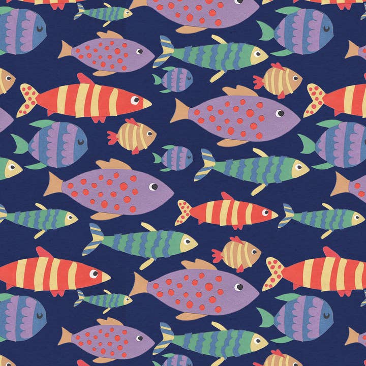 Fun Fish gift wrap for wholesale by LOU & LUCY PAPER GOODS