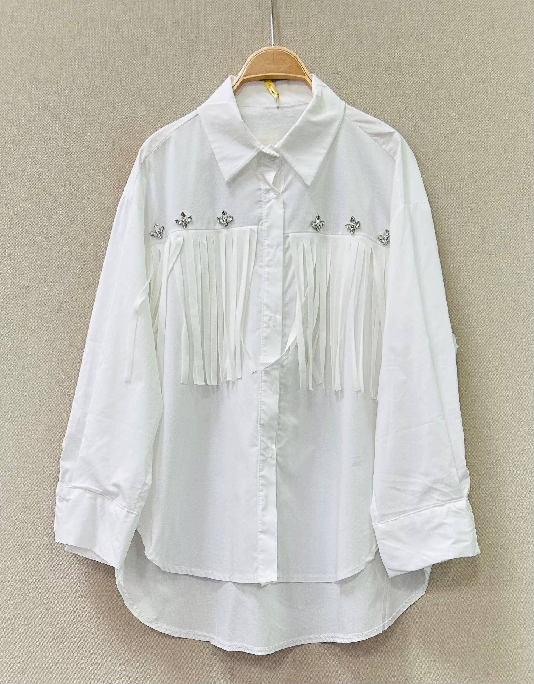 SWEET MAGIC MODA Y COMPLEMENTOS - Wholesale Button Down Shirt - Women's - COTTON FRINGE SHIRT1