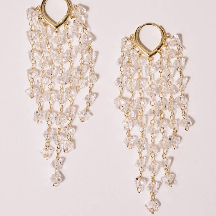 Janna Conner – wholesale Hängande örhängen – Murial Crystal Drop örhängen | 18K guldplätering | Kristall3