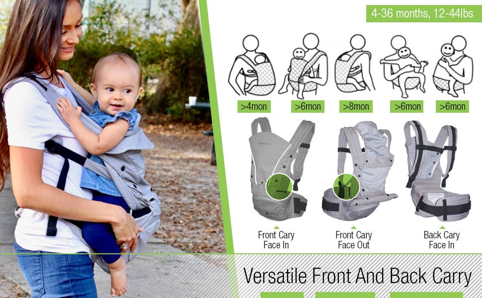 Mamapod - Venta al por mayor Transporte del bebé - Mochila portabebé Mamapod, gris natural, sin bastón de soporte2