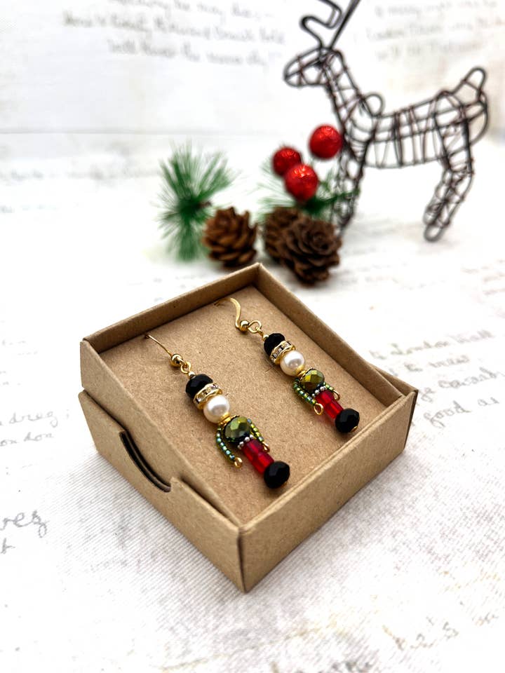 Nutcracker Earrings Christmas Crystal Ballet Jewellery for wholesale by Bowerbird Jewellery