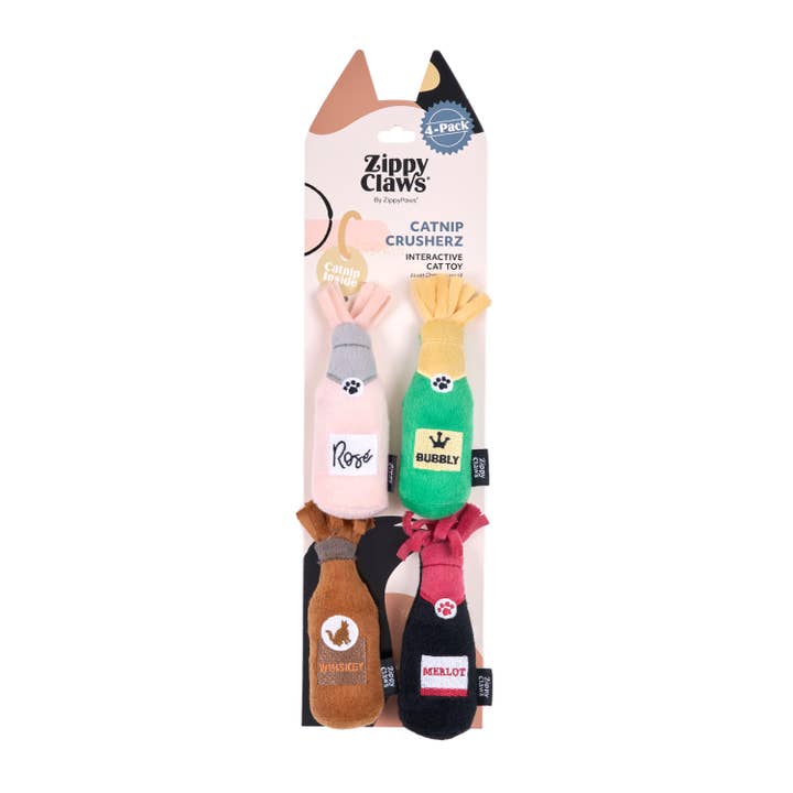 ZippyPaws – wholesale Pet toy – Cat – ZippyClaws® Catnip Crusherz Alcohol 4-Pack4