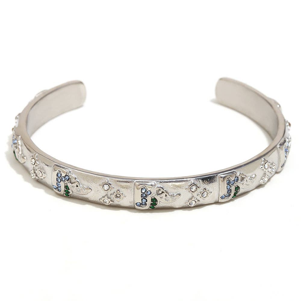 Mio Queena - Vendita all'ingrosso Bracciale a polsino - Bracciale rigido stile tarocchi in acciaio inox placcato oro 18K - FGS/MS16