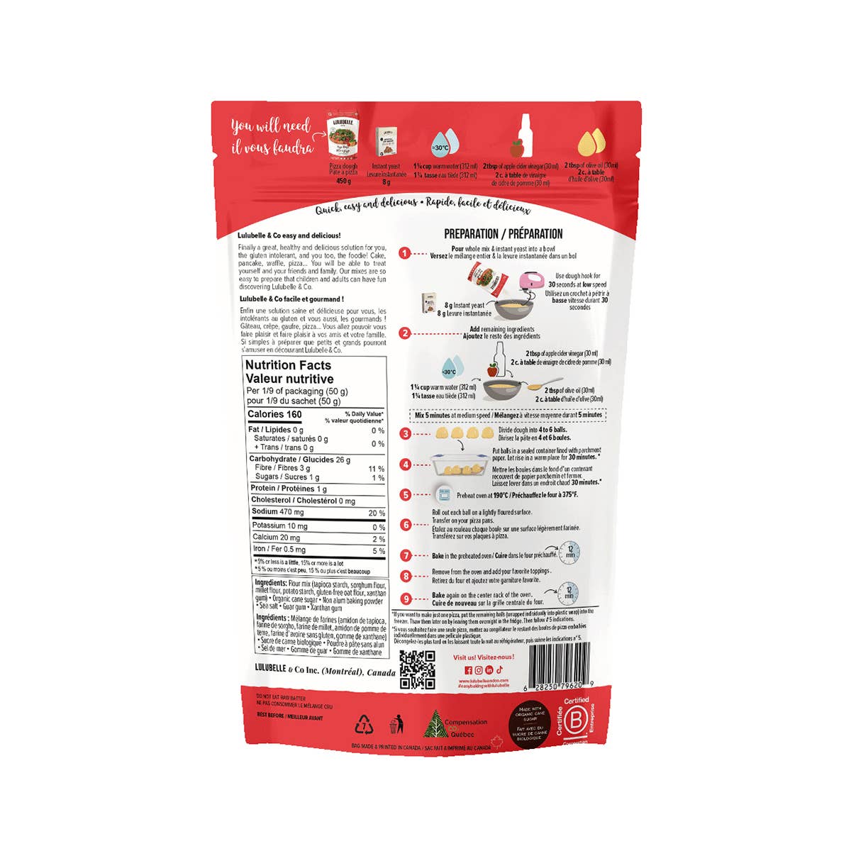 Favuzzi (Canada) - Vente Farine sans gluten - Mélange à Pizza Sans Gluten Lulubelle1