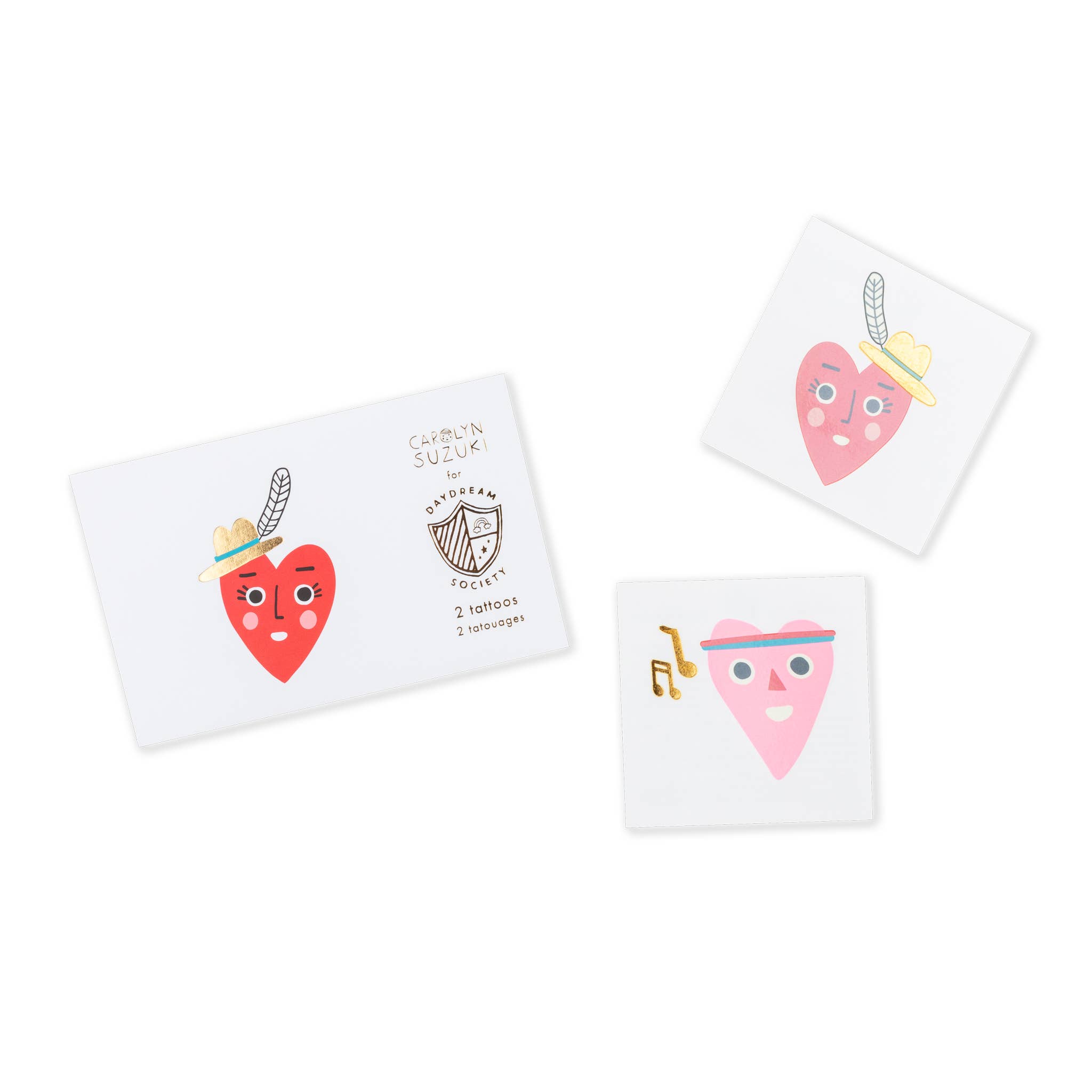 Jollity & Co. + Daydream Society - Vente Tatouage temporaire – enfant - Heartbeat Gang Tatouages Temporaires - 2 Pk.0