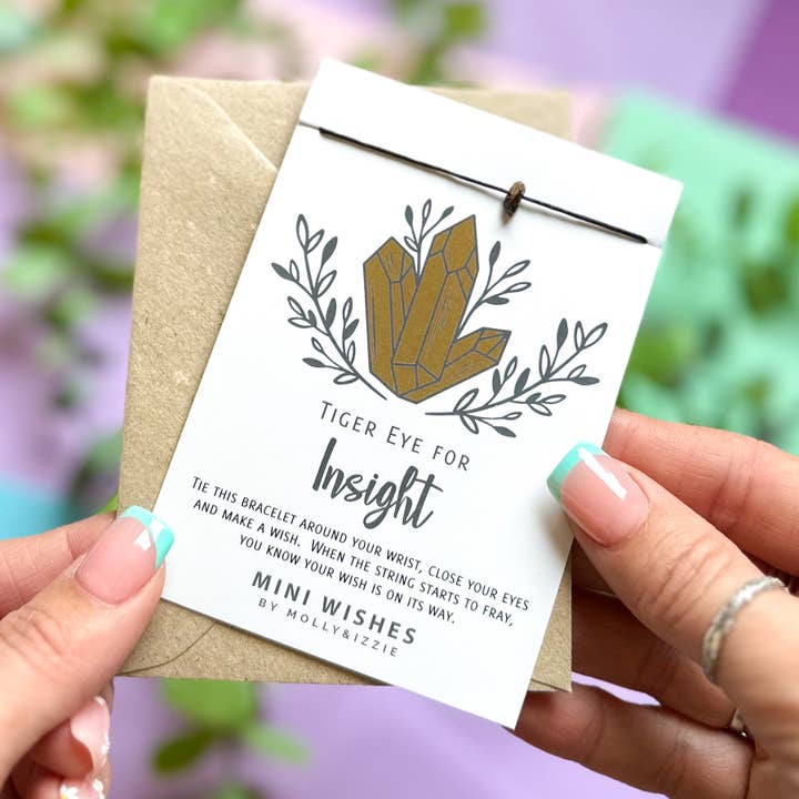 Mini-Wunscharmband aus Kristall — Tigerauge For Insight für den Großhandel von by Molly&Izzie