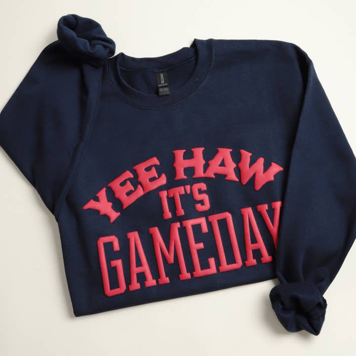 YEE HAW IT'S GAMEDAY PUFF Heavyweight Sweatshirt for wholesale by Fashion City