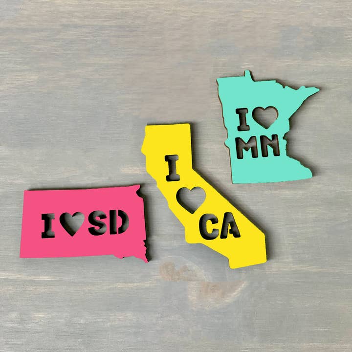 Spunky Fluff - Wholesale Magnet - State Pride Shape Initials Magnet19
