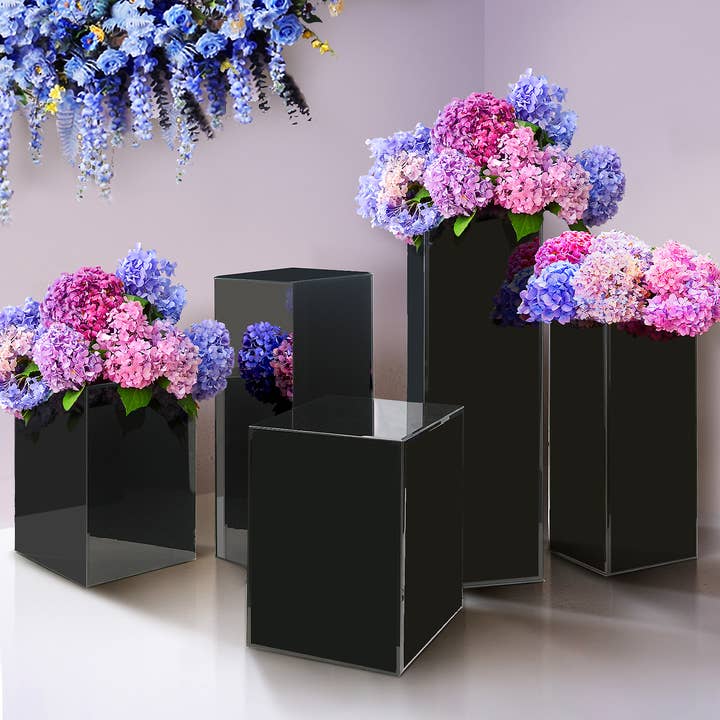 Galore Home - Wholesale Decorative Tabletop Object - 32" Tall - Black Glass Display Column/Pedestal