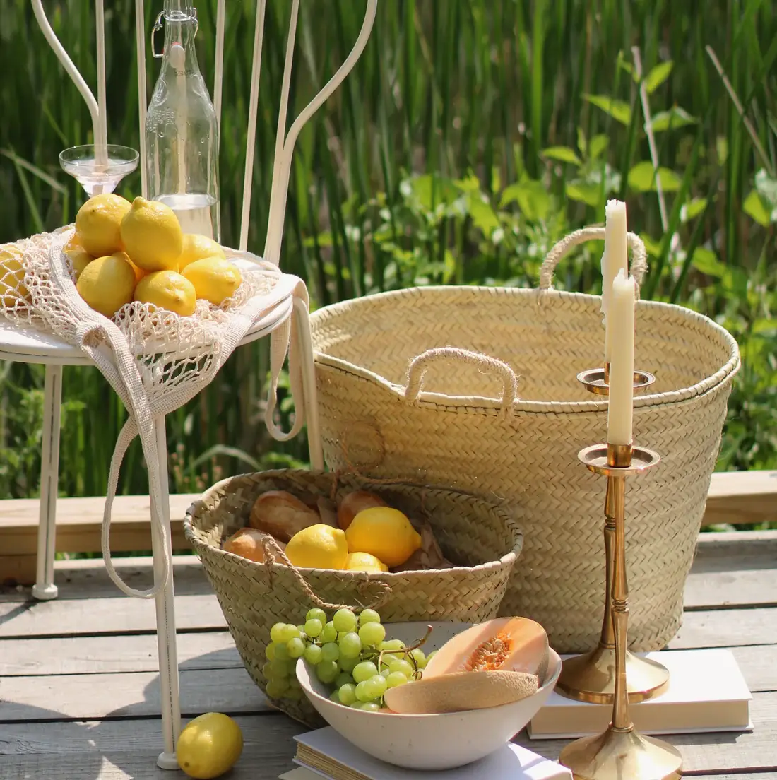 DarKech - Wholesale Beach Bag - Handwoven French Market Basket – Natural Moroccan Straw Tote2