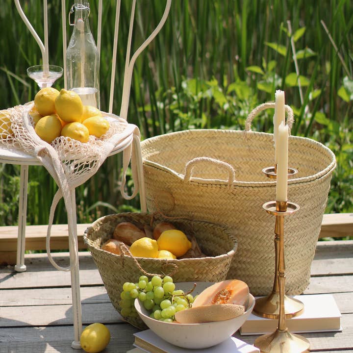 DarKech - Wholesale Beach Bag - Handwoven French Market Basket – Natural Moroccan Straw Tote2