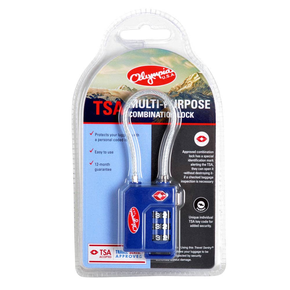 Olympia USA - Wholesale Luggage Lock - TSA Cable Combination Lock1
