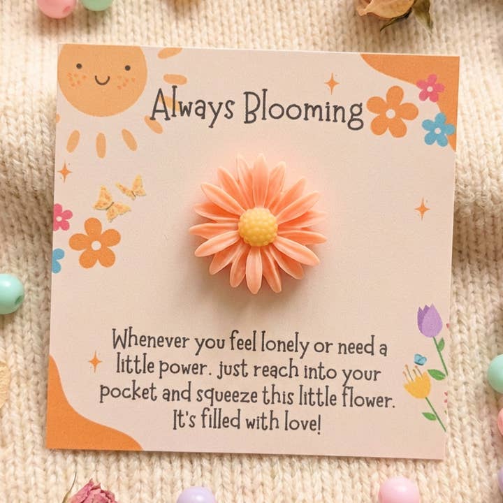 Flower Pocket Hug Emotional Support Card Keepsake Token for wholesale by Pocket Hugs Co