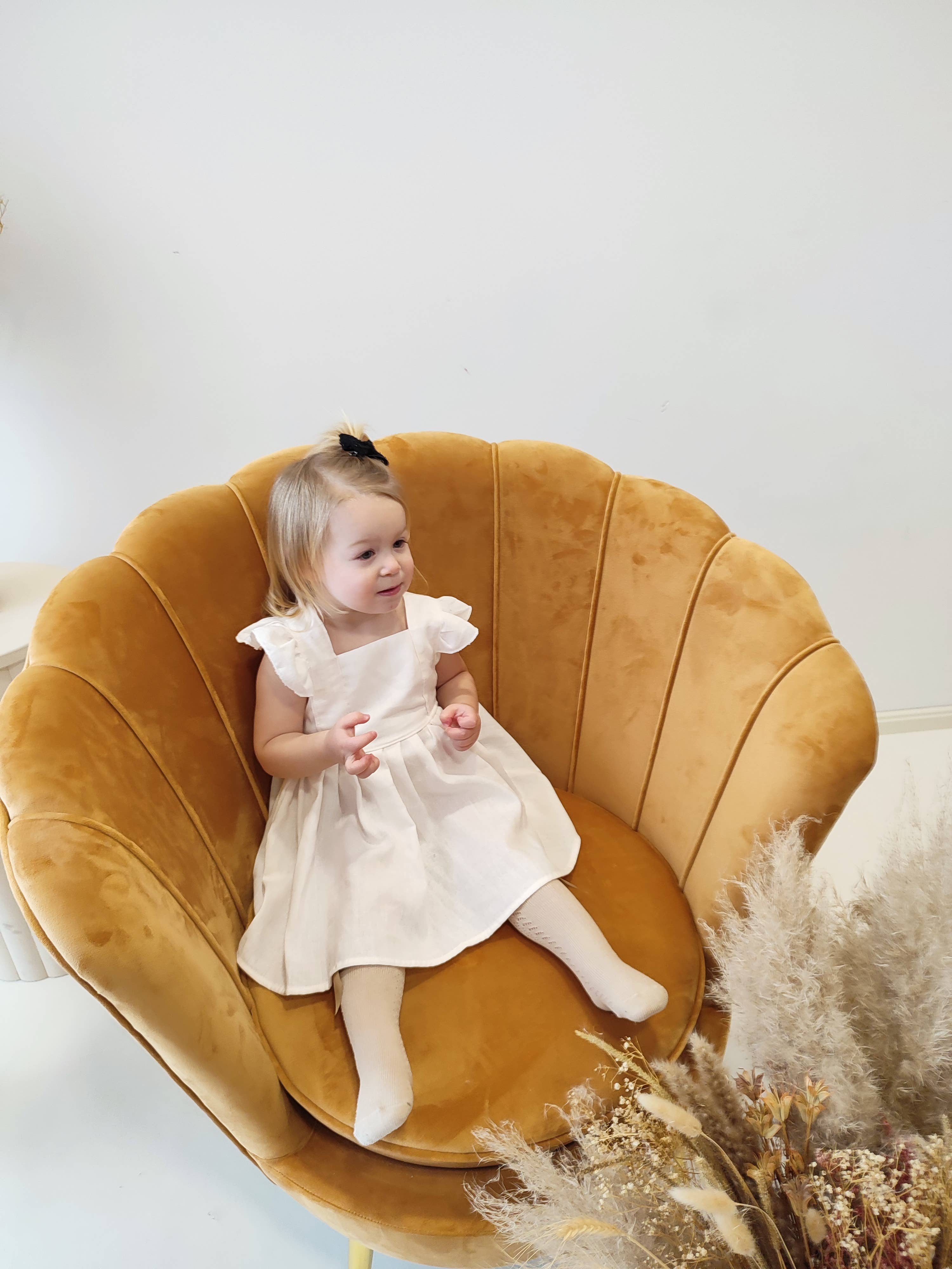 Petiteaude - Venta al por mayor Vestido - Niños - Vestido de delantal de bautizo para niña con flores de primavera y verano para niñas8