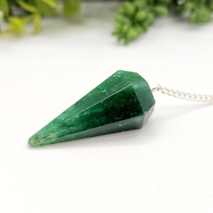 Meraki Gemstones - Wholesale Meditation Supplies - Jade Pendulum w/Chakra Beads-Silver Plate Chain5