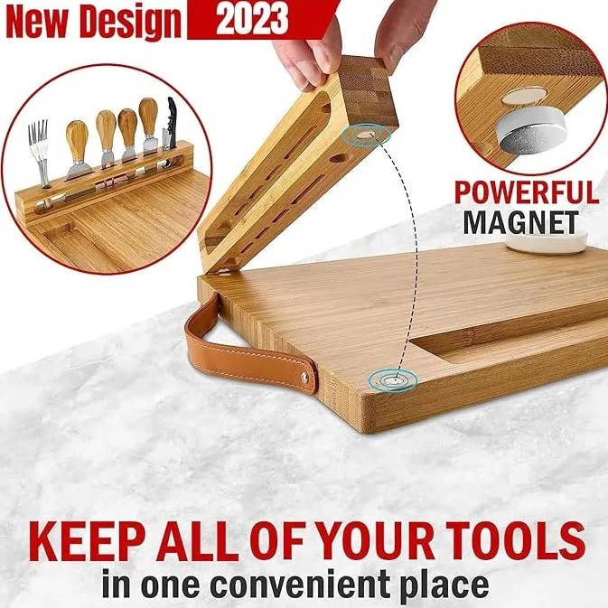 Merchandise Unlimited - Wholesale Cheese Board - Bamboo Charcuterie Board - Exquisite Cheese Board and Knife