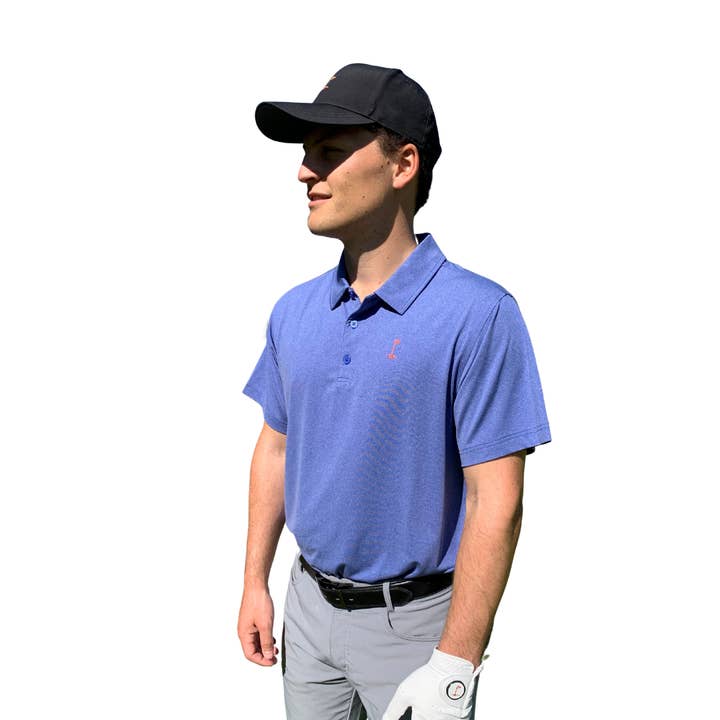Mottled Pattern Light Blue Polo for wholesale by WeWantGolf