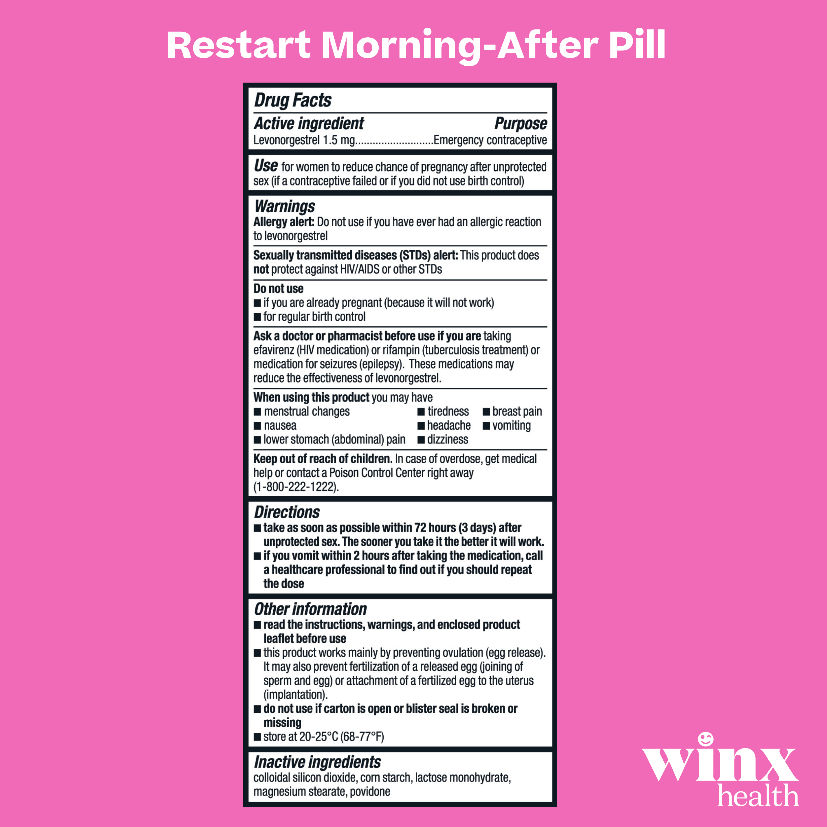 Winx Health - Vente Supplément oral/vitamine - Pilule Restart™ Morning-After6