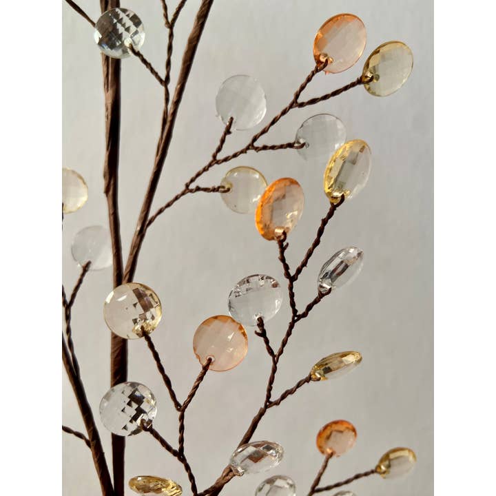 The Light Garden Collection - Wholesale Artificial Flowers - 100 Ct Faceted Spray - Clear/Champagne