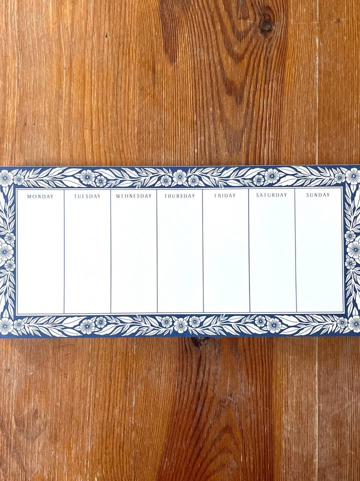 Visualização semanal do bloco de notas por atacado de Katharine Watson