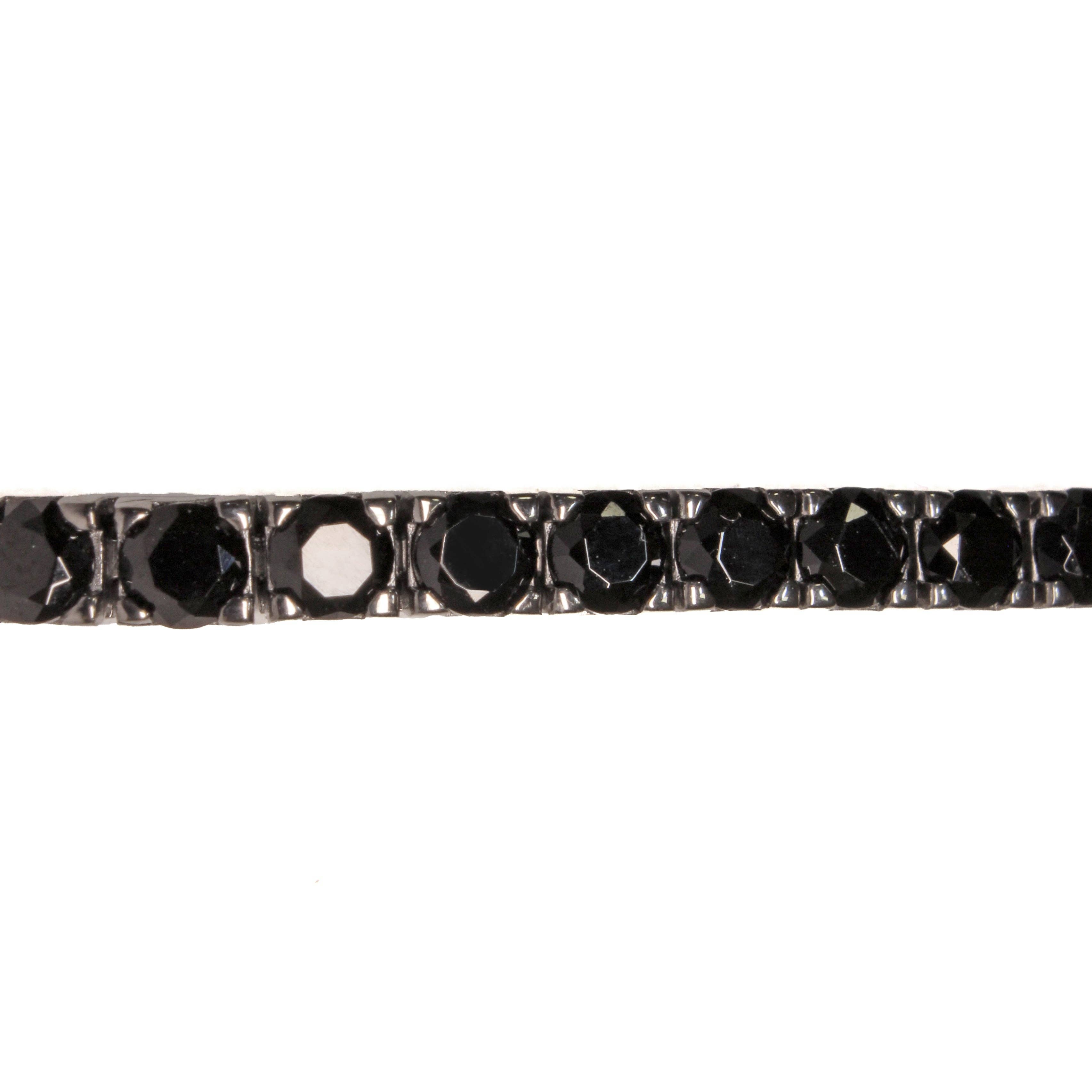 Alta Gioielli – wholesale Tennis bracelet – Handmade Tennis Bracelet in 925 Silver - Black Stones2