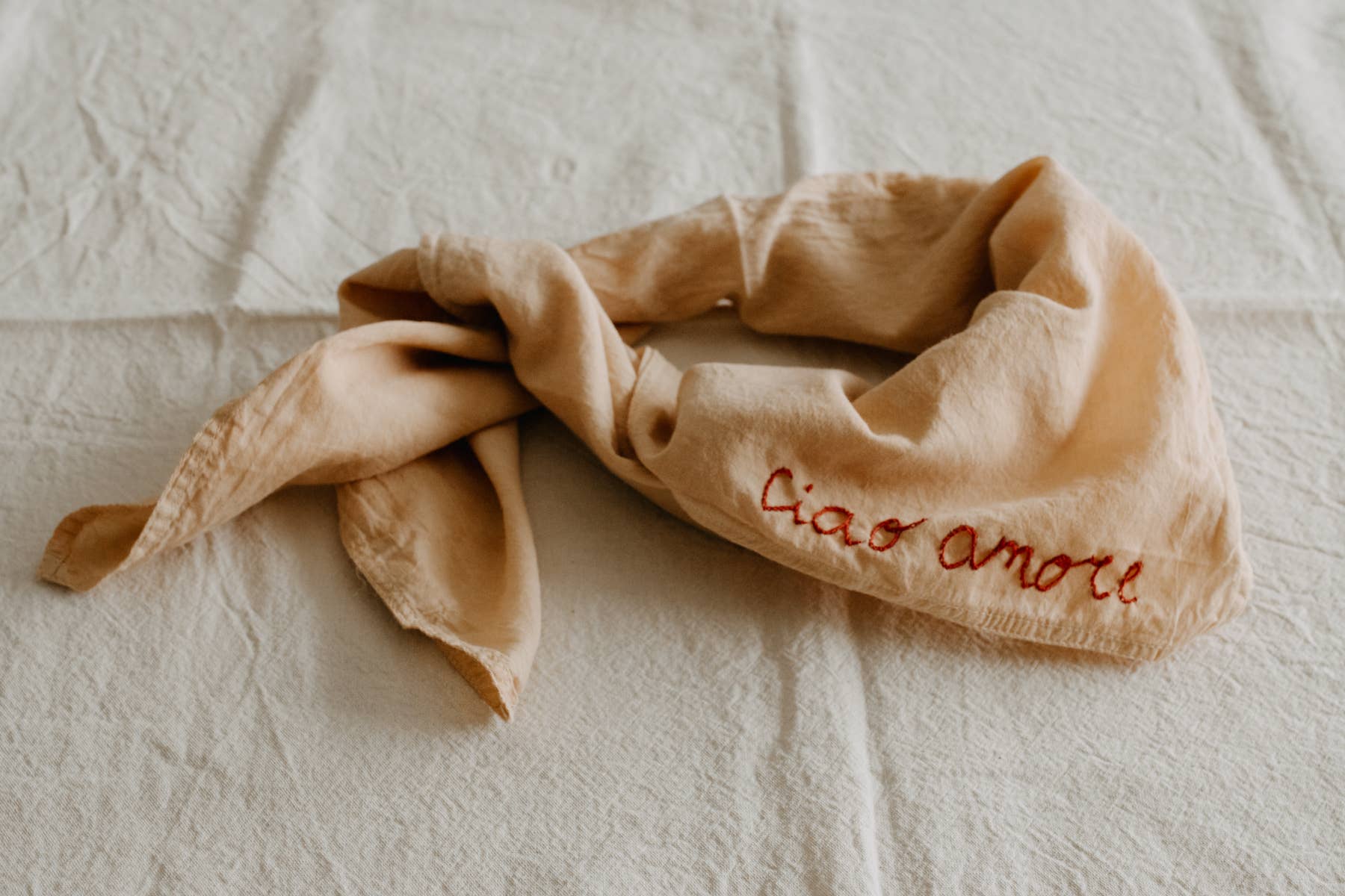 Eloise et moi - Wholesale Bandana - Women's - Hand embroidered hand dyed organic cotton bandana - Oui ban6