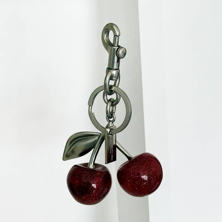 Cherry Bag Charm - Silver for wholesale by Coconut Lane