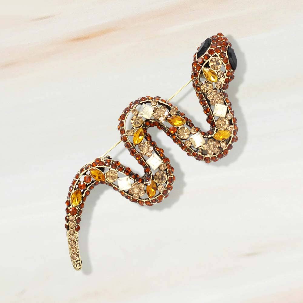 Sensibling Corp. - Wholesale Broche - Met Strass Versierde Slangen Broche Pin5