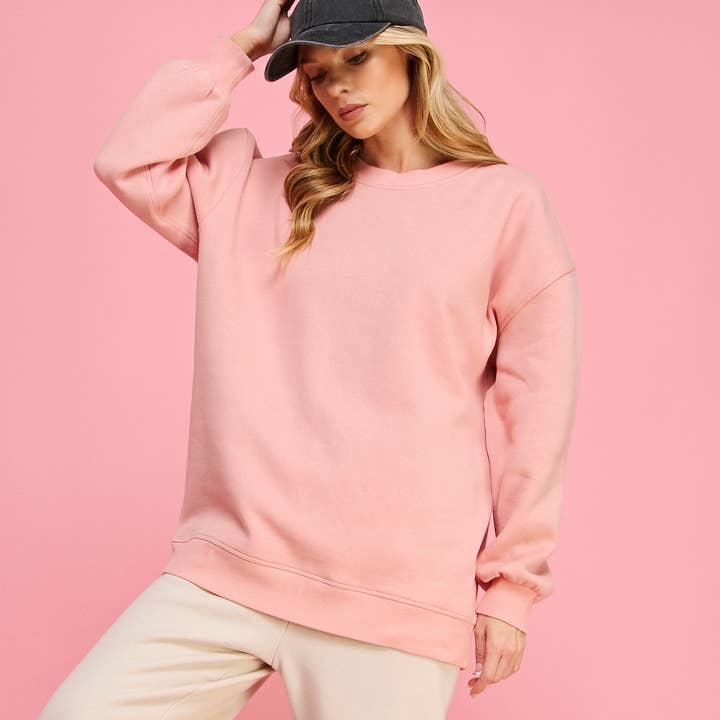 FREEZIA - Wholesale Sweatshirt - Women's - OVERSIZED CREWNECK SWEATSHIRT-FZ000114