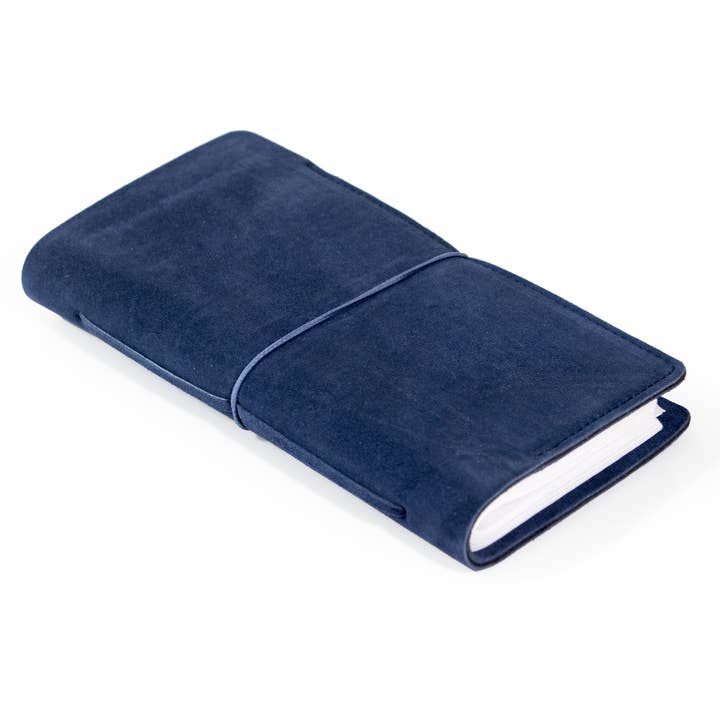 Royal Blue Suede Journal W/ Organic Cotton Paper: Small for wholesale by Andaluca