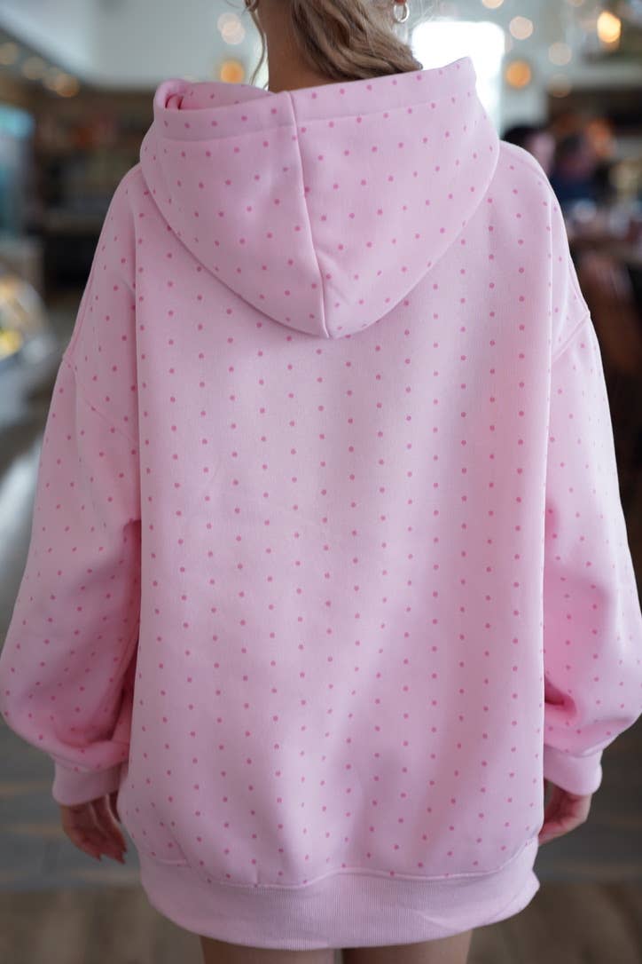 Sunkissed Coconut - Wholesale Hoodie - Women's - Light Pink Polka Dot Hoodie 100% Cotton19