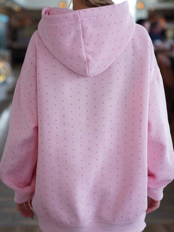 Sunkissed Coconut - Wholesale Hoodie - Women's - Light Pink Polka Dot Hoodie 100% Cotton19