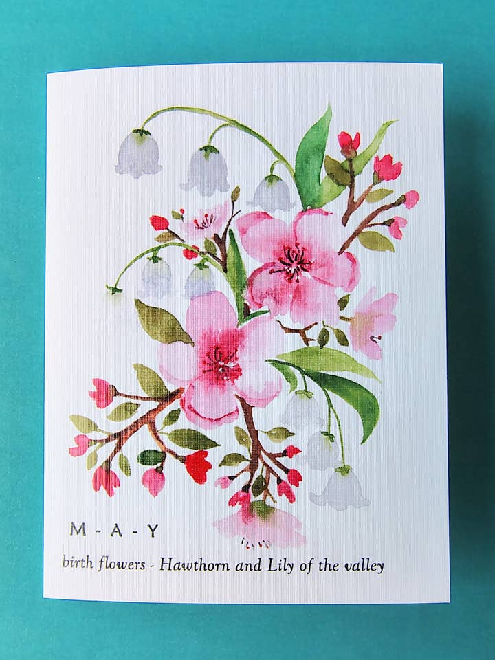 HBD May birth flowers| Happy Birthday Greeting Card for wholesale by Artcolorworks