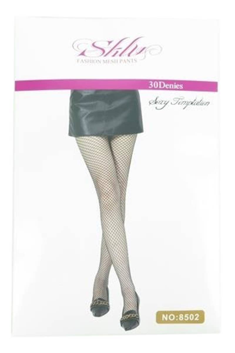 NERO Calze a rete diamantate trasparenti a vita alta con taglio francese in vendita all'ingrosso su Faire2